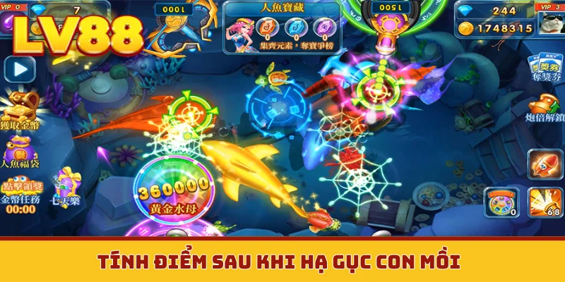 Tính điểm sau khi hạ gục con mồi